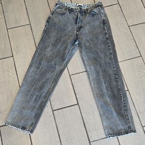 🖤 Vintage 80s/90s‎ Acid Wash High-Waisted Jeans – Decor Cuff – Size 34B  wp201